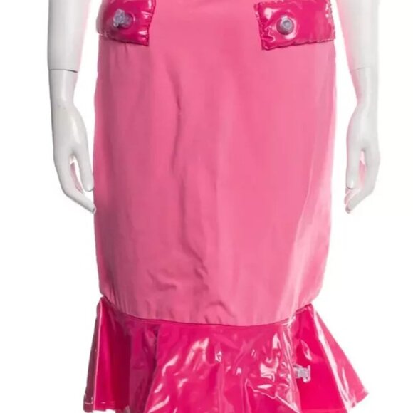 MOSCHINO COUTURE POOL INFLATABLE BARBIE PINK SKIRT ONLY IT40 USA 6 2023 RUNWAY - Picture 9 of 16